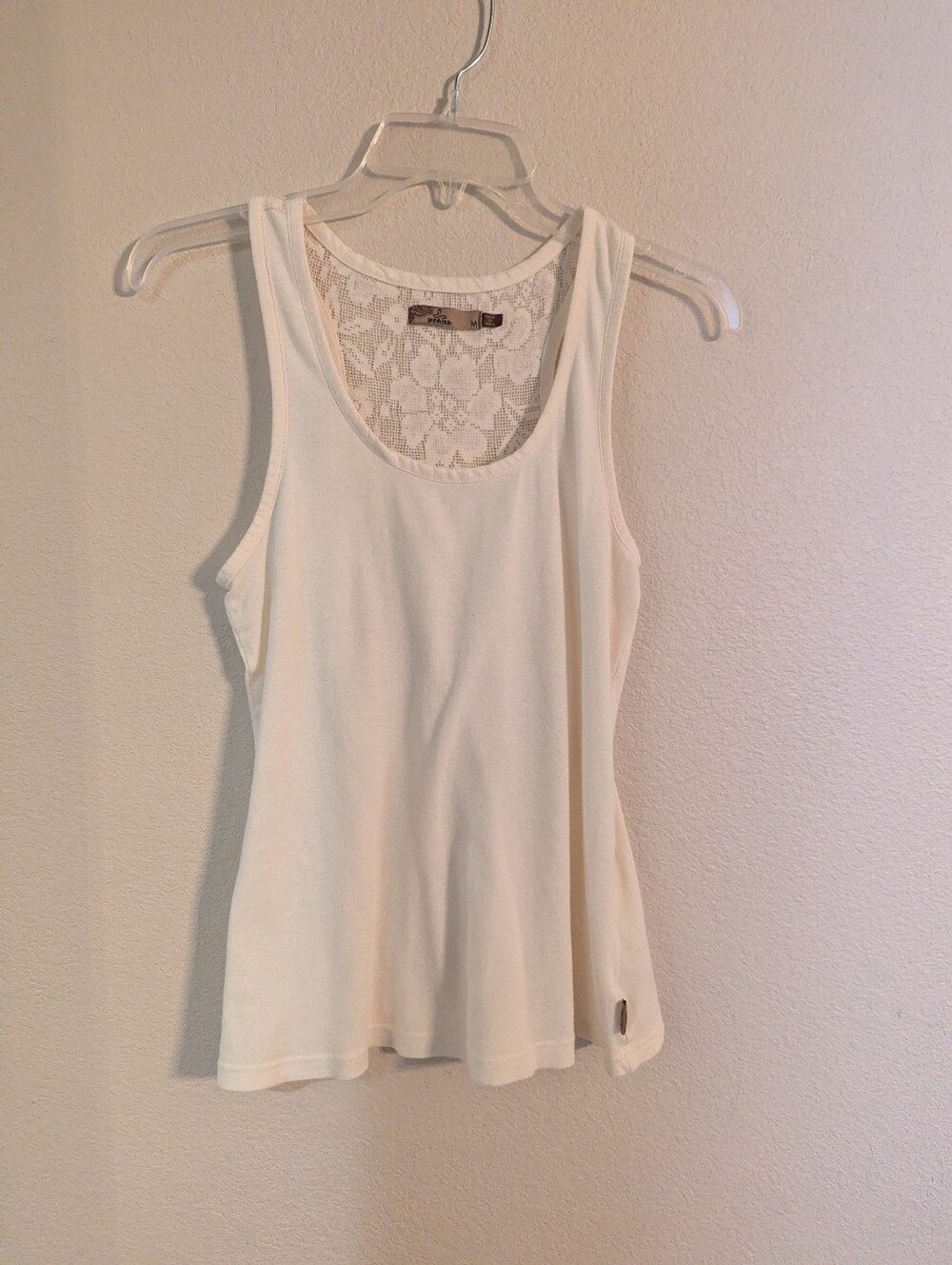 Prana Cream Lace-Back Tank